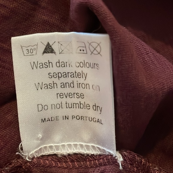 Celtic & Co Organic Cotton Henley. Burgundy - Picture 5 of 7